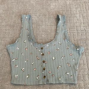 Cotton on pale green floral tank top. Size m